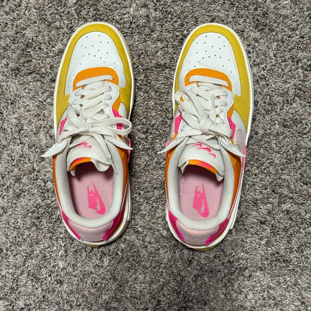 Nike Women’s Low-Top Sneakers in Yellow, Orange, Pink & White - Picture 2 of 5
